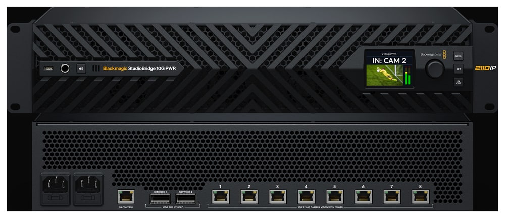 Blackmagic StudioBridge 10G PWR – Híd a hálózat széle és a 100G gerinchálózat között