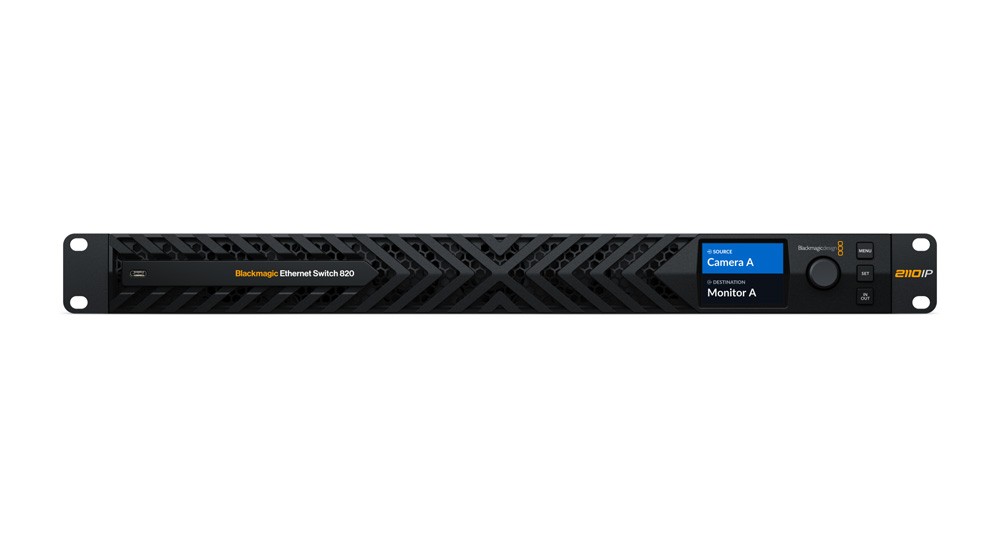 A Blackmagic Ethernet Switch 820 előlapja