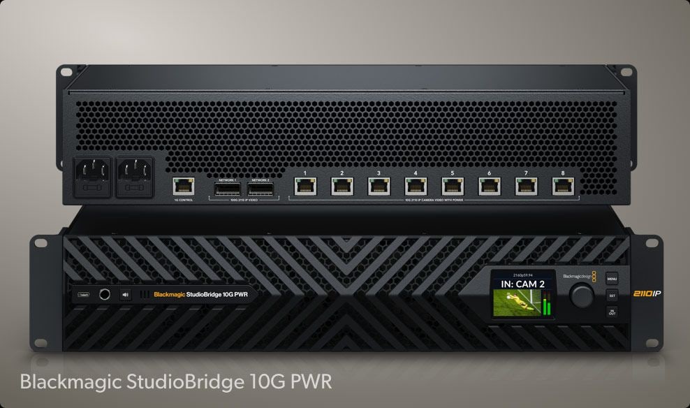 HyperDeck ISO Recorder 100G – 10G IP-videó a Blackmagic StudioBridge 10G PWR-rel