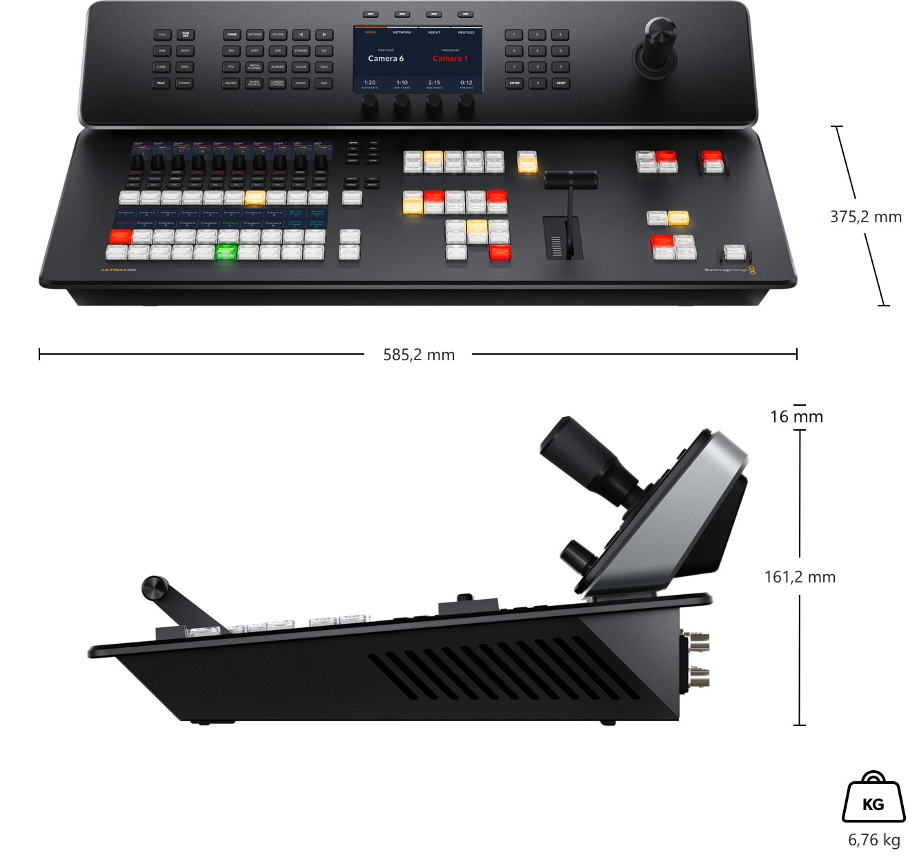 ATEM Television Studio 4K8 – Méretek és tömeg