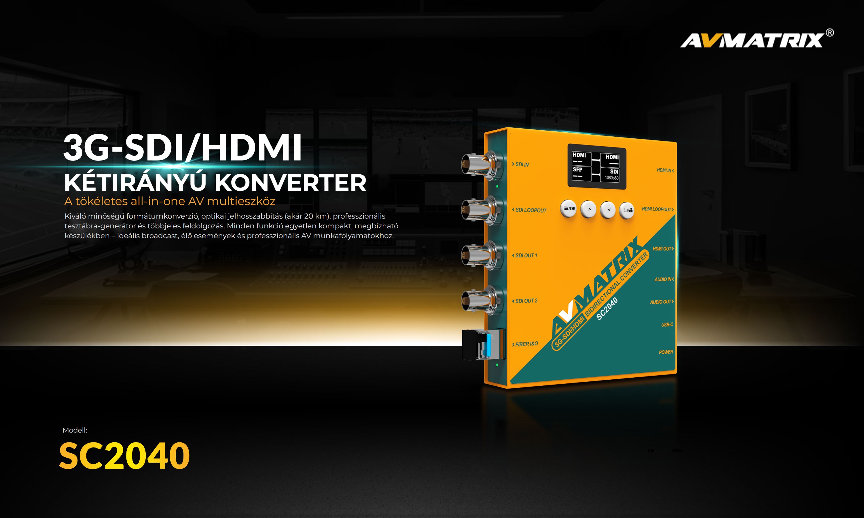 AVMatrix 3G-SDI/ HDMI Bidirectional Scaling Converter With SFP Module RX