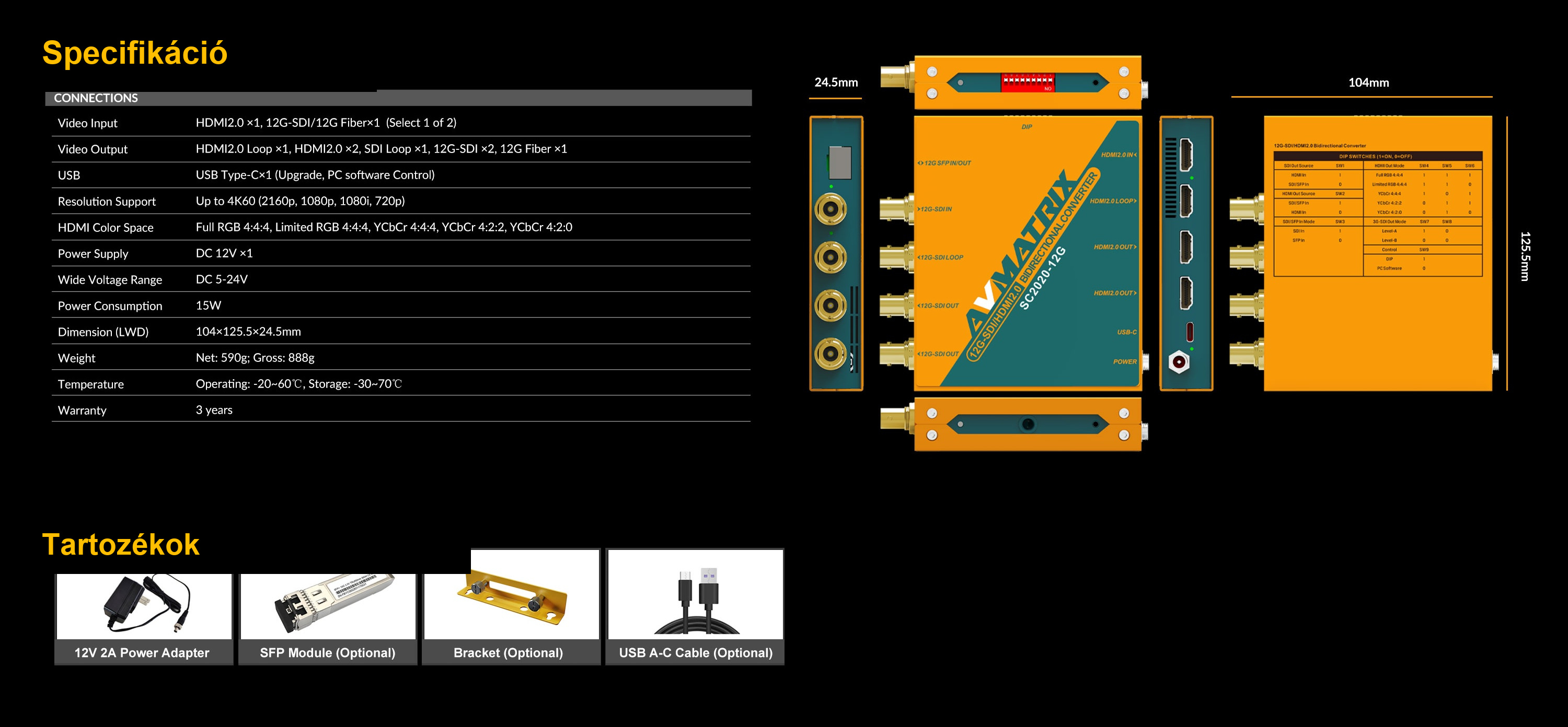 AVMATRIX SC2020-12G TX
