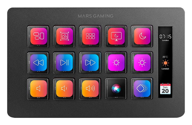 Mars Gaming MSD-ONE – 15 testreszabható LCD-gomb