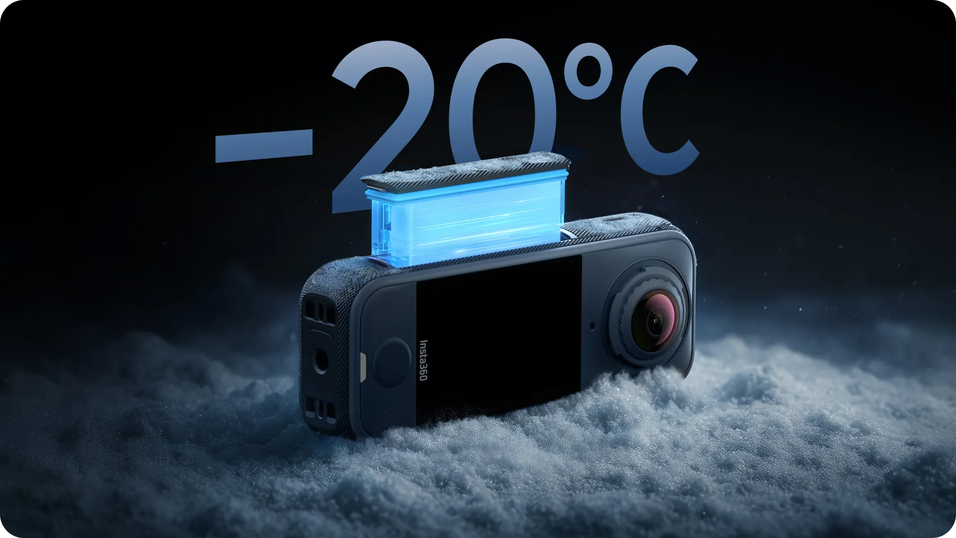 Hivatalos infografika az Insta360 X4 Air akkumulátor hideg időben történő használatáról