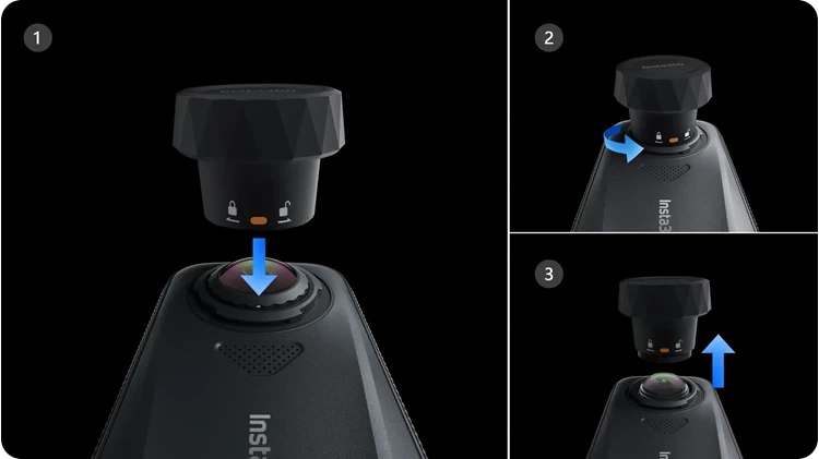 Az Insta360 X4 Air lencséjének eltávolítása és beszerelése