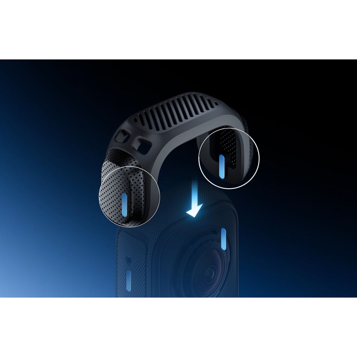 Az Insta360 X4 Air mikrofon-szélvédőjének felszerelési ábrája