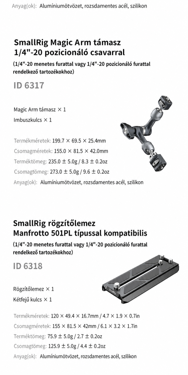 SmallRig Monitor Support 6314 – maďarská infografika 11