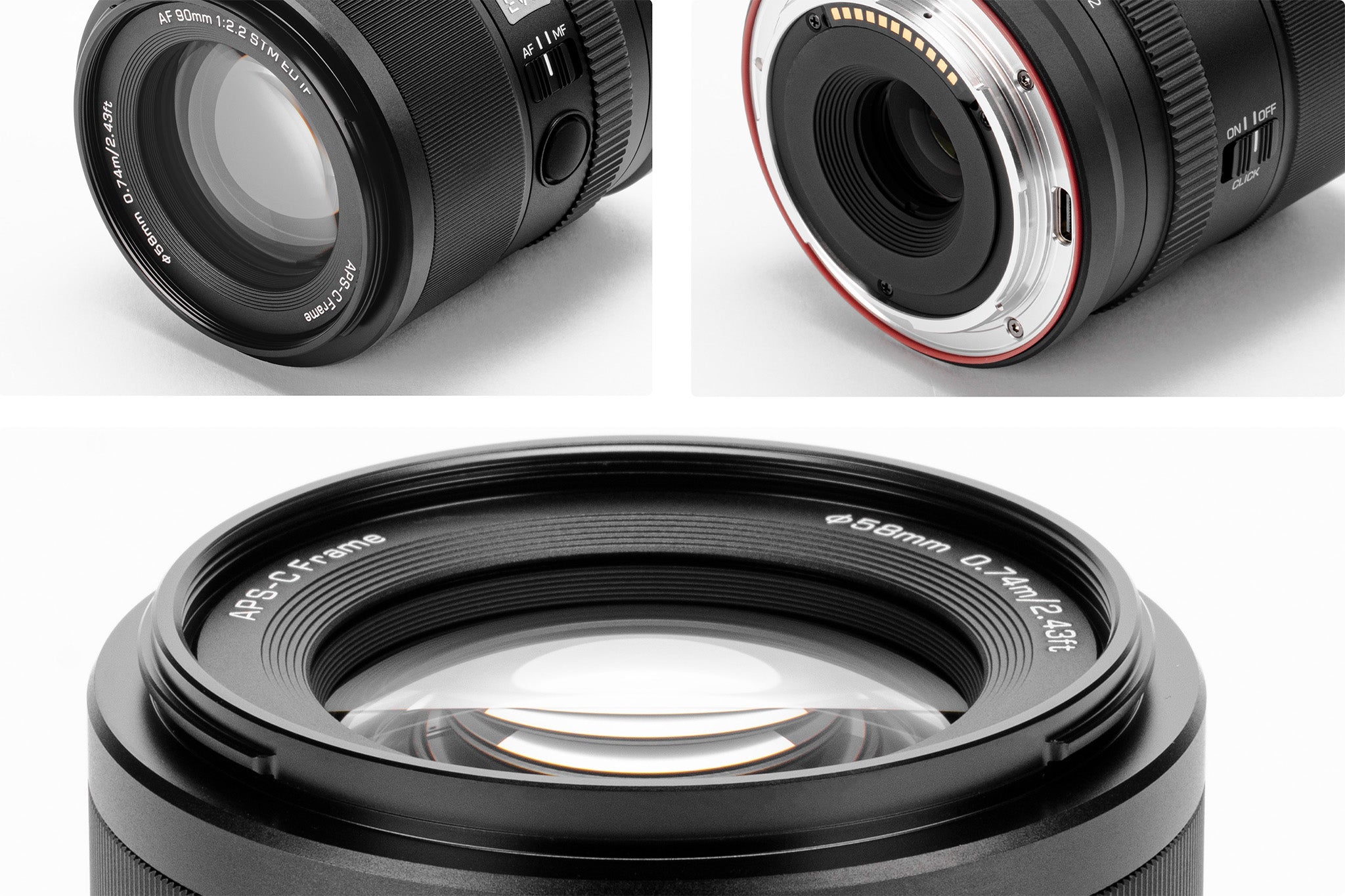 A Viltrox AF 90 mm F2,2 Z optikai részlete