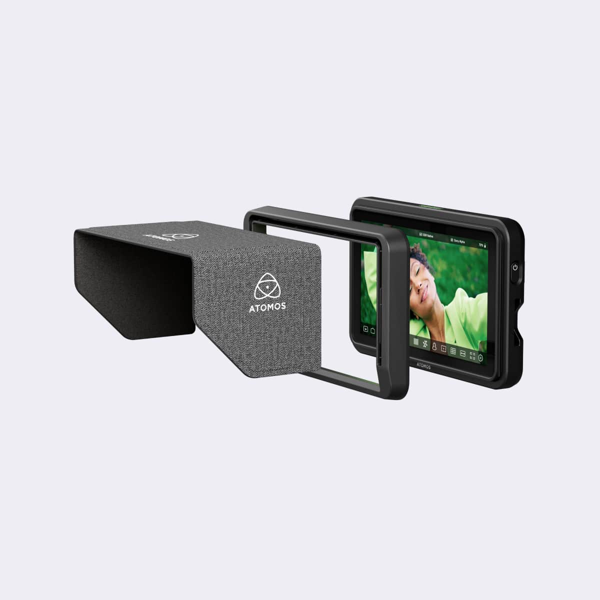 Az Atomos 5″-es napellenző szerszám nélküli rögzítése