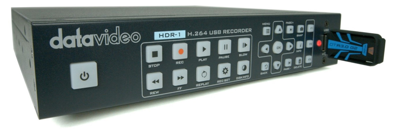 Datavideo HDR-1 csatlakoztatott USB flash meghajtóval