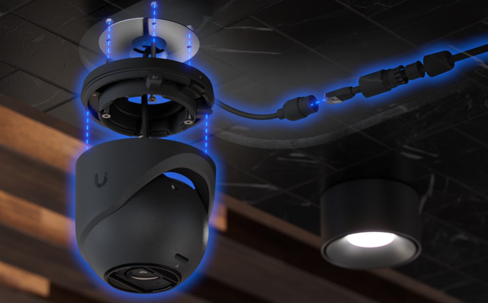 Ubiquiti UniFi Protect G6 Pro Turret, fekete – Mennyezetre és falra szerelhető