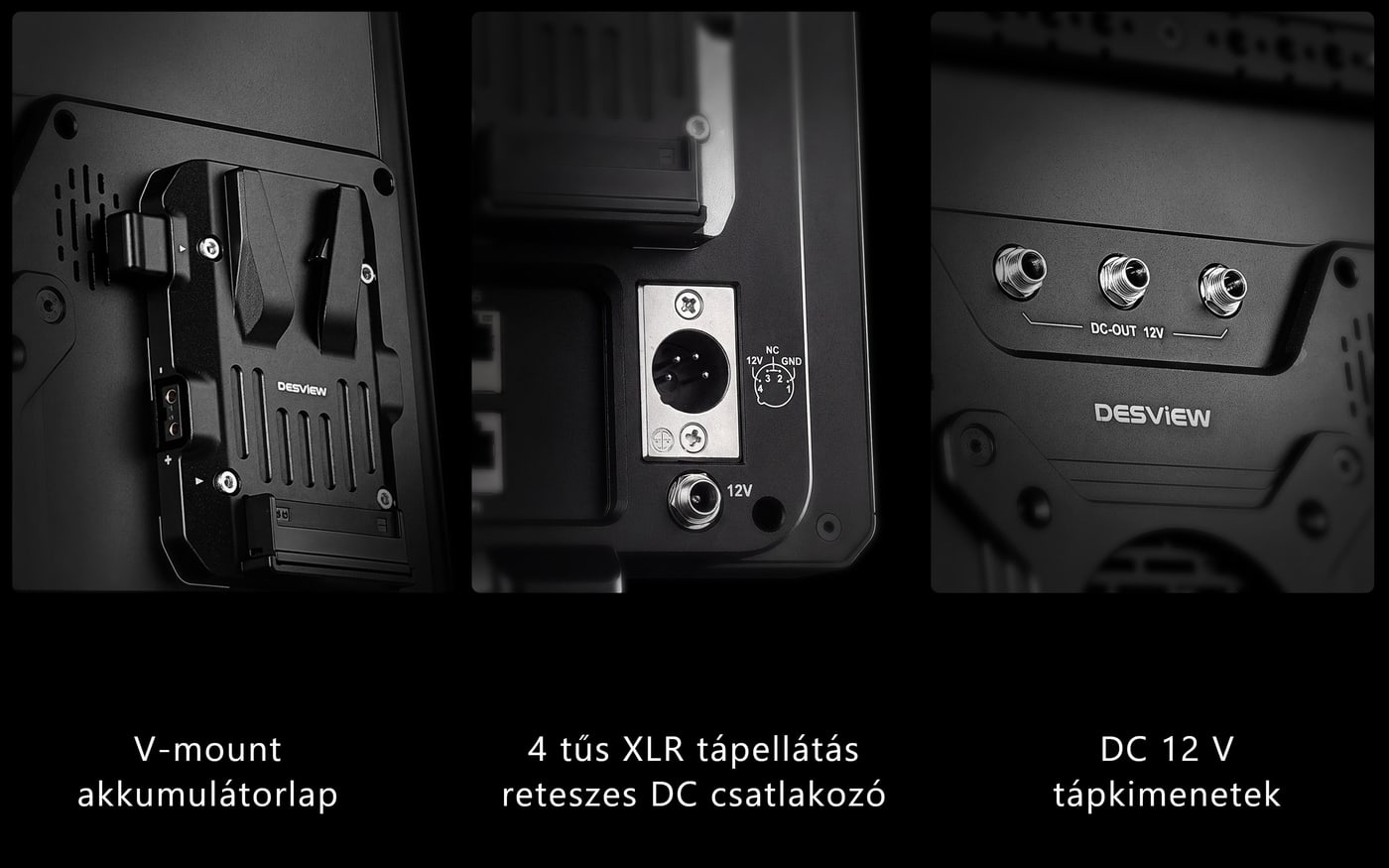 Desview Core OL16 MAX – Tápellátás be és ki