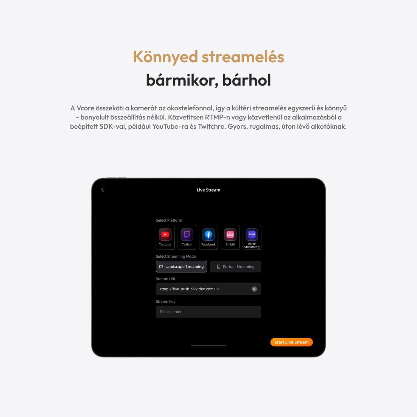 Hollyland Vcore – Streamelés bárhonnan