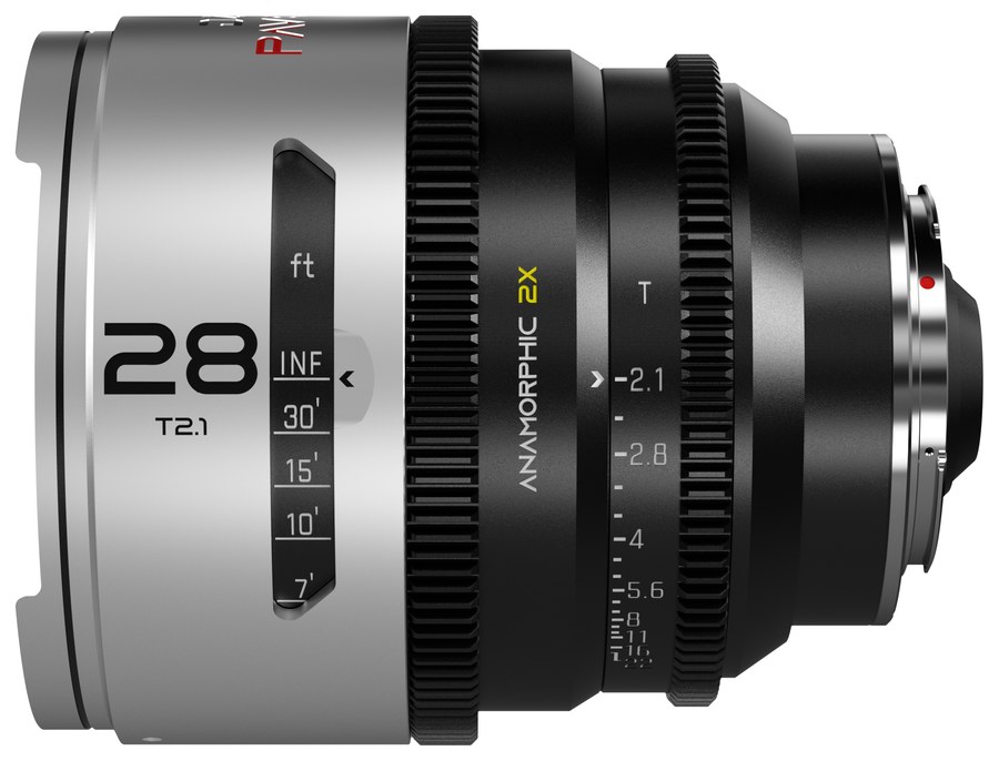 DZOFILM Pavo 28 mm T2,1 anamorf 2× – Neutral, PL/EF, lábskála – EF bajonett