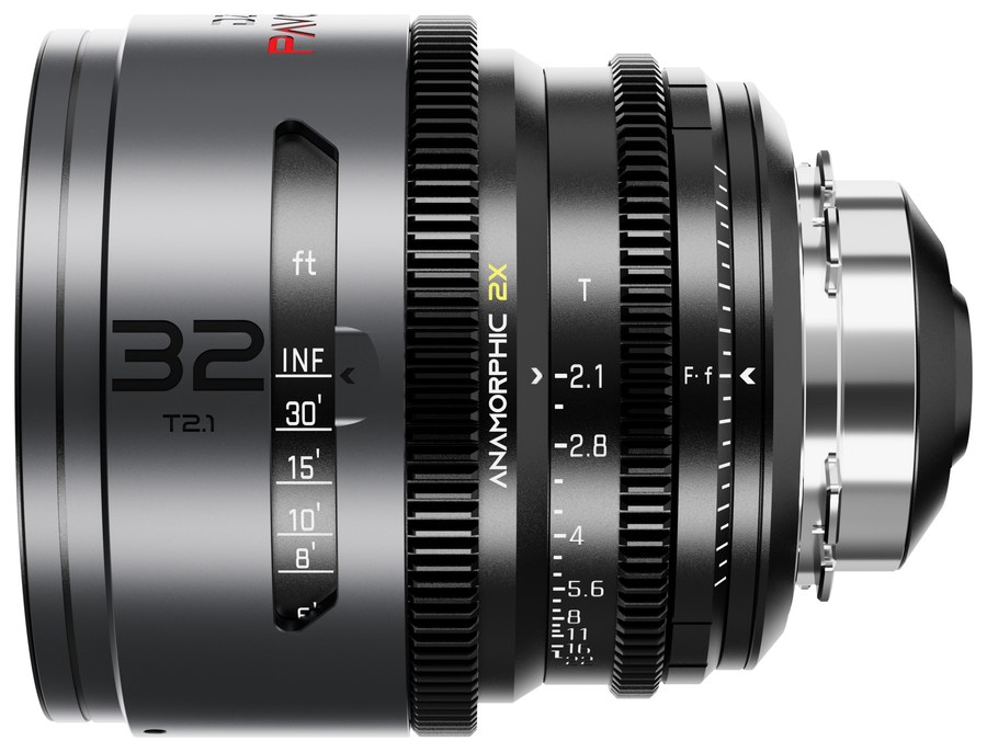 DZOFILM Pavo 32 mm T2,1 anamorf 2× – Neutral, PL/EF, lábskála – PL bajonett