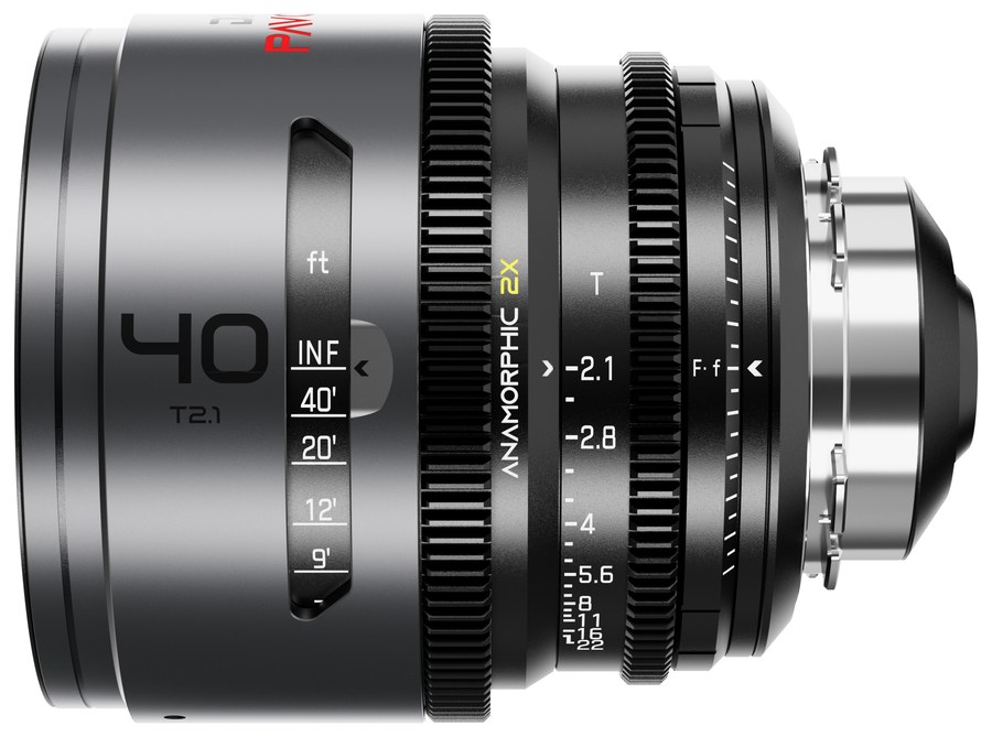 DZOFILM Pavo 40 mm T2,1 anamorf 2× – Neutral, PL/EF, lábskála – PL bajonett