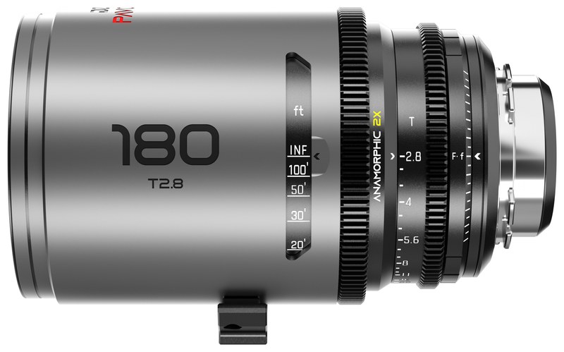 DZOFILM Pavo 180 mm T2,8 anamorf 2× – Neutral, PL/EF, lábskála
