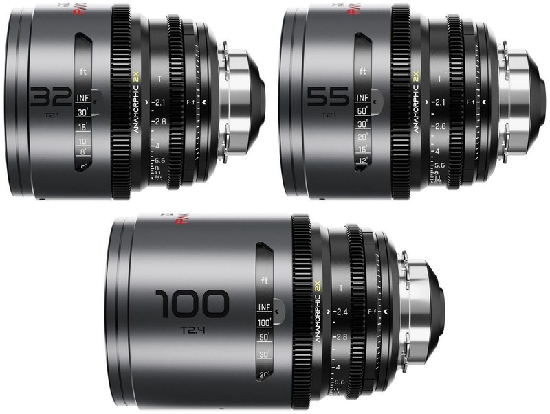 DZOFILM Pavo szett 32/55/100 mm anamorf 2× – Neutral, PL/EF, lábskála