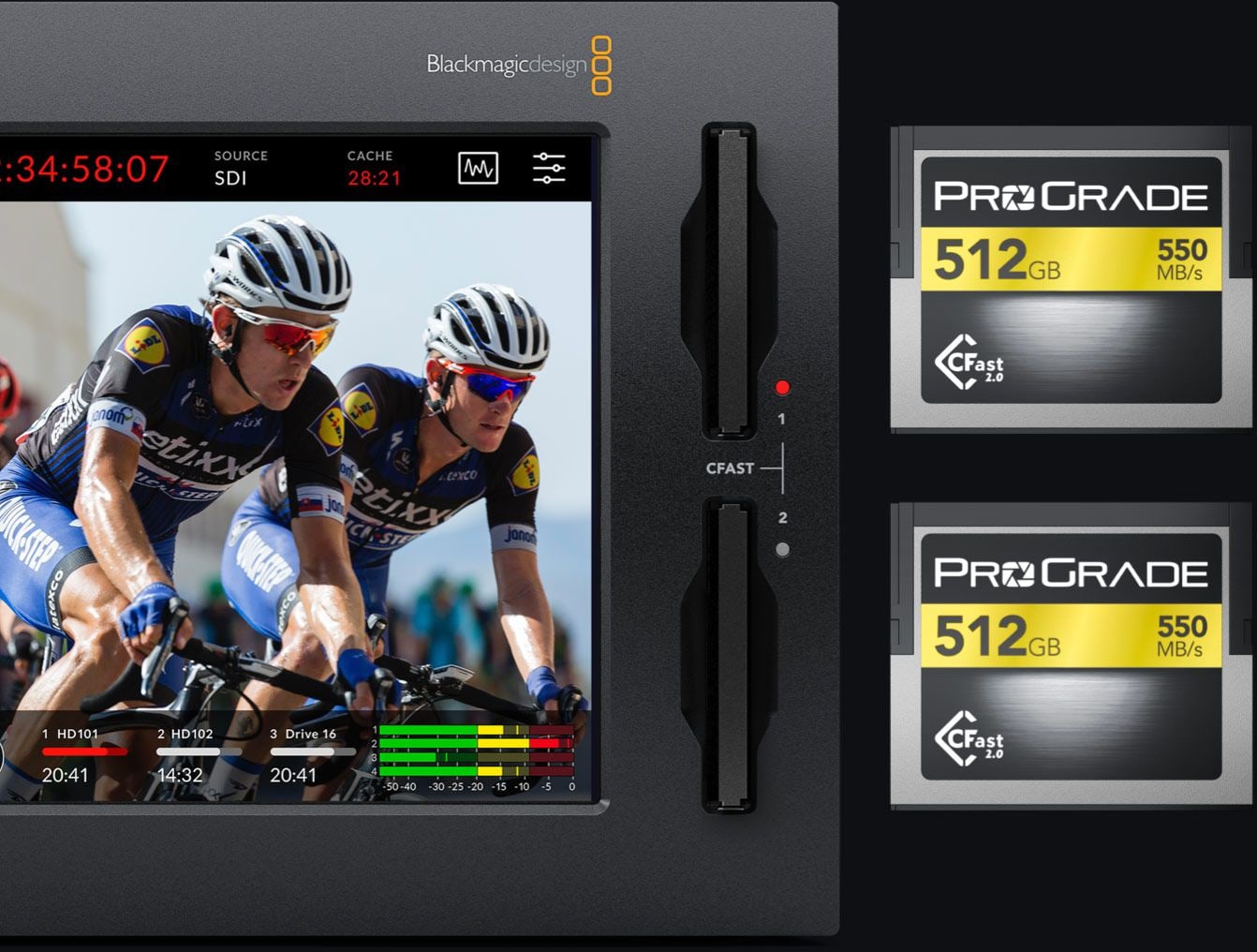HyperDeck Extreme 8K HDR – Két CFast-kártya a folyamatos felvételhez