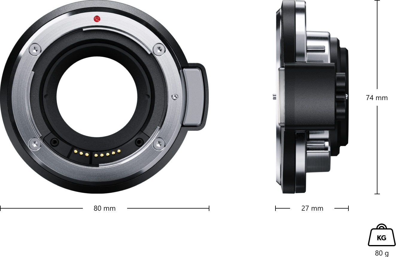 Blackmagic Design URSA Mini Pro EF Mount – Méretek és tömeg