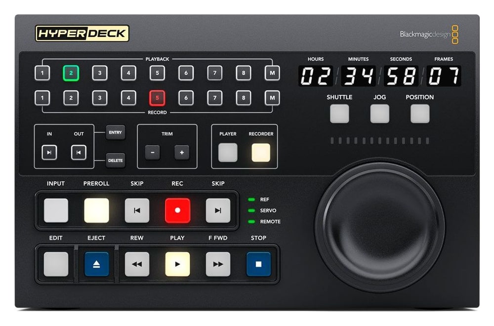 HyperDeck Extreme Control – Hagyományos műsorszórási rögzítővezérlés