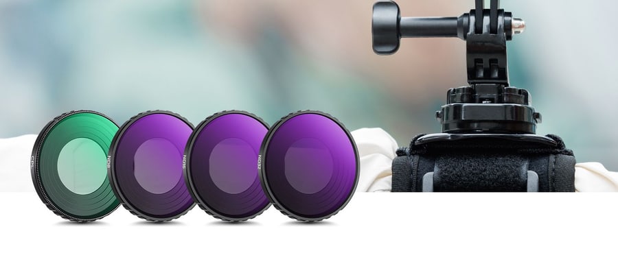 K&F Concept 4 részes szűrőkészlet CPL + ND8 + ND16 + ND32 DJI Osmo Action 4 / 5 Pro kamerához