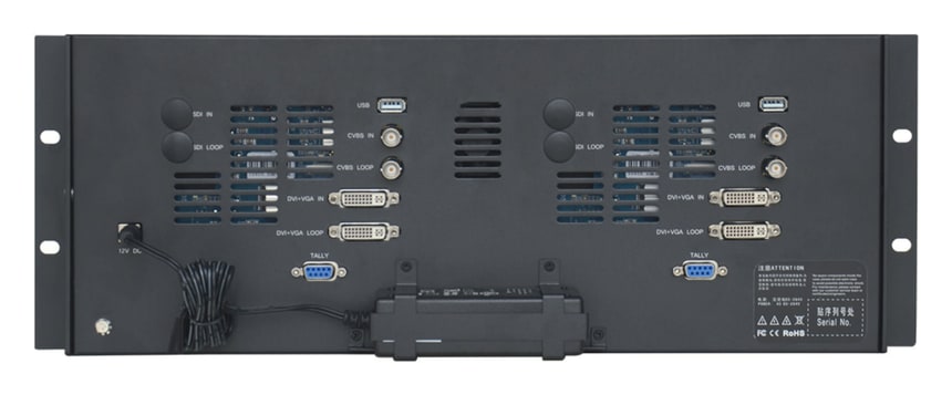 3G-SDI, DVI, VGA és CVBS bemenetek