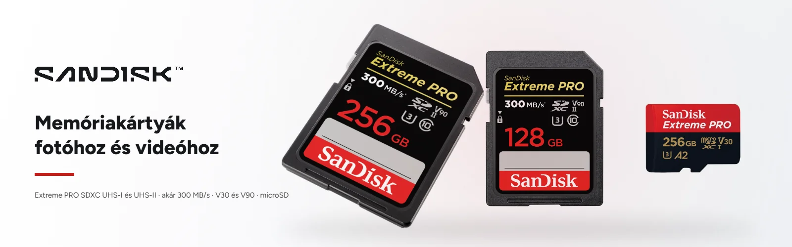 SanDisk – Extreme PRO memóriakártyák fotóhoz és videóhoz