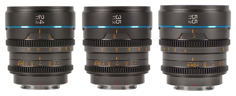 Sirui Nightwalker 24 mm T1,2 S35 manuális cine objektív (MFT, metálszürke) – Egységes szett