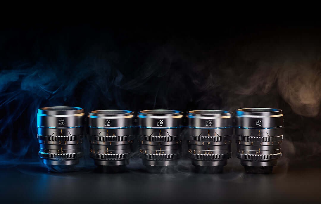 Sirui Nightwalker cine objektívkészlet 16/75 mm T1,2 S35 (MFT, fekete) – Egy sorozat öt gyújtótávolsága