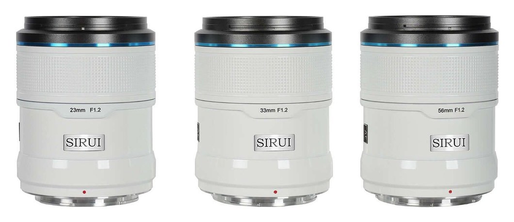 Sirui Sniper 23/33/56mm F1,2 APS-C AF 3 objektíves szett, Fuji X, fehér – Hasonló méret és tömeg