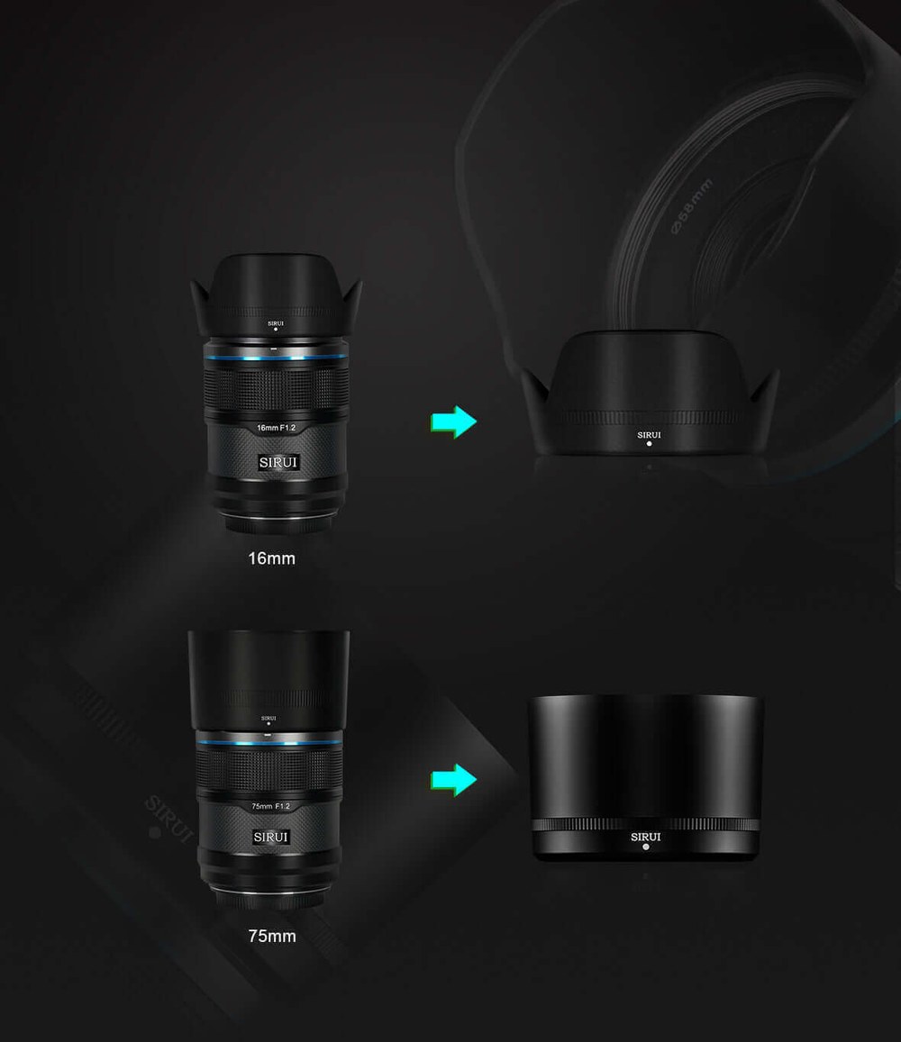 Sirui Sniper 75mm F1,2 APS-C AF objektív, Sony E, fekete – Fekete kivitel: szénszálas felület