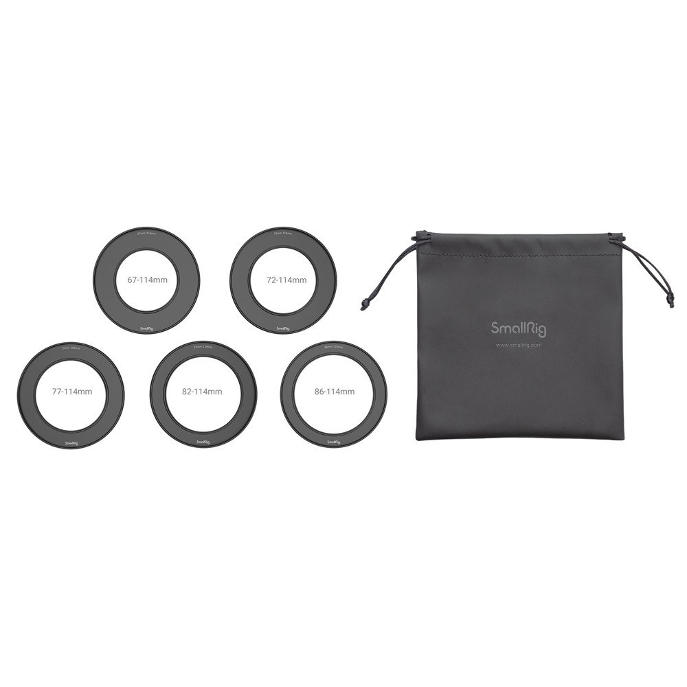 Screw-In Reduction Ring Set with Filter Thread (67mm/72mm/77mm/82mm/86mm-114mm) for Matte Box 2660