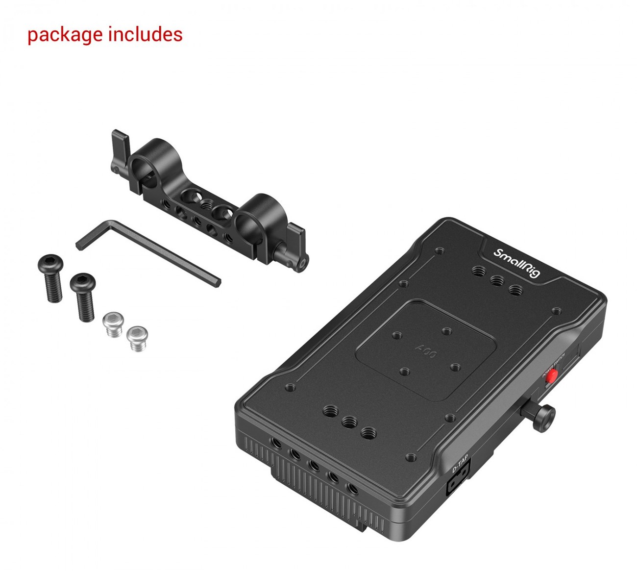V Mount Battery Adapter Plate with Dual 15mm Rod Clamp 3203