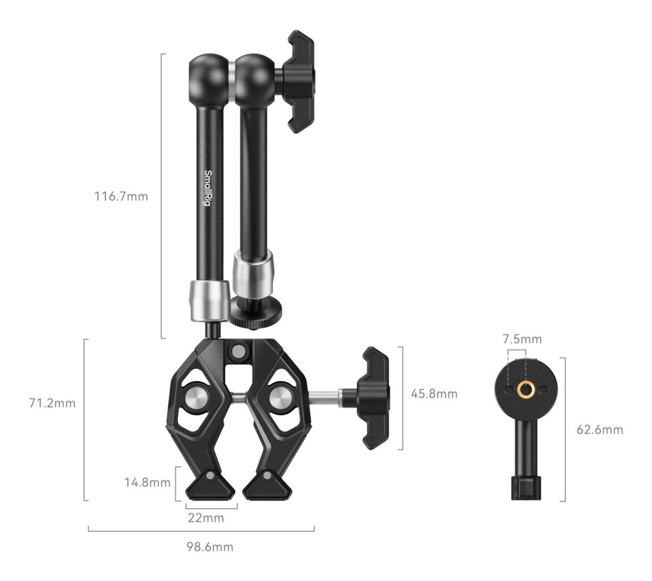 Crab-Shaped Clamp with Magic Arm