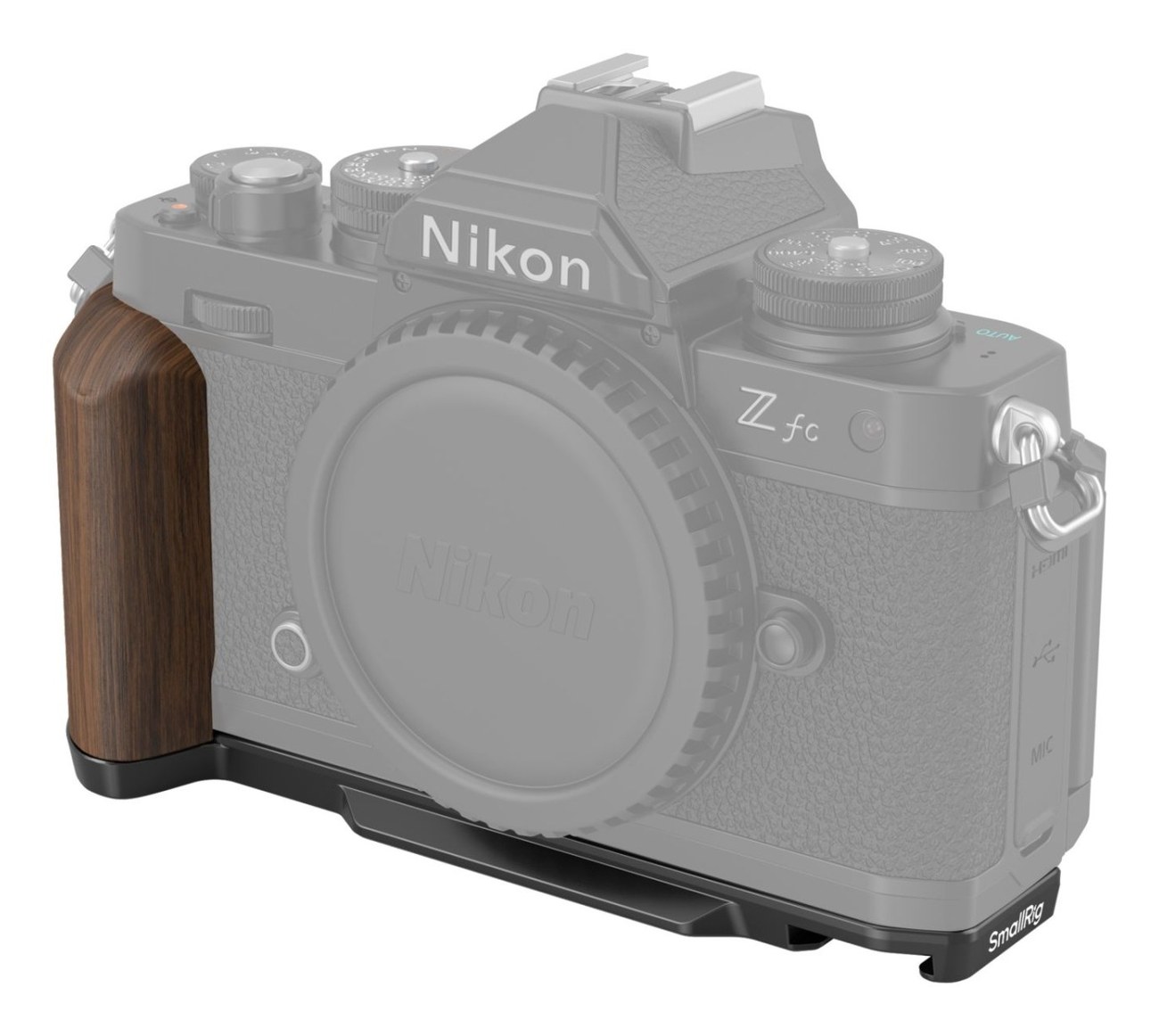 Wooden L-Shape Grip for Nikon Z fc (Black)