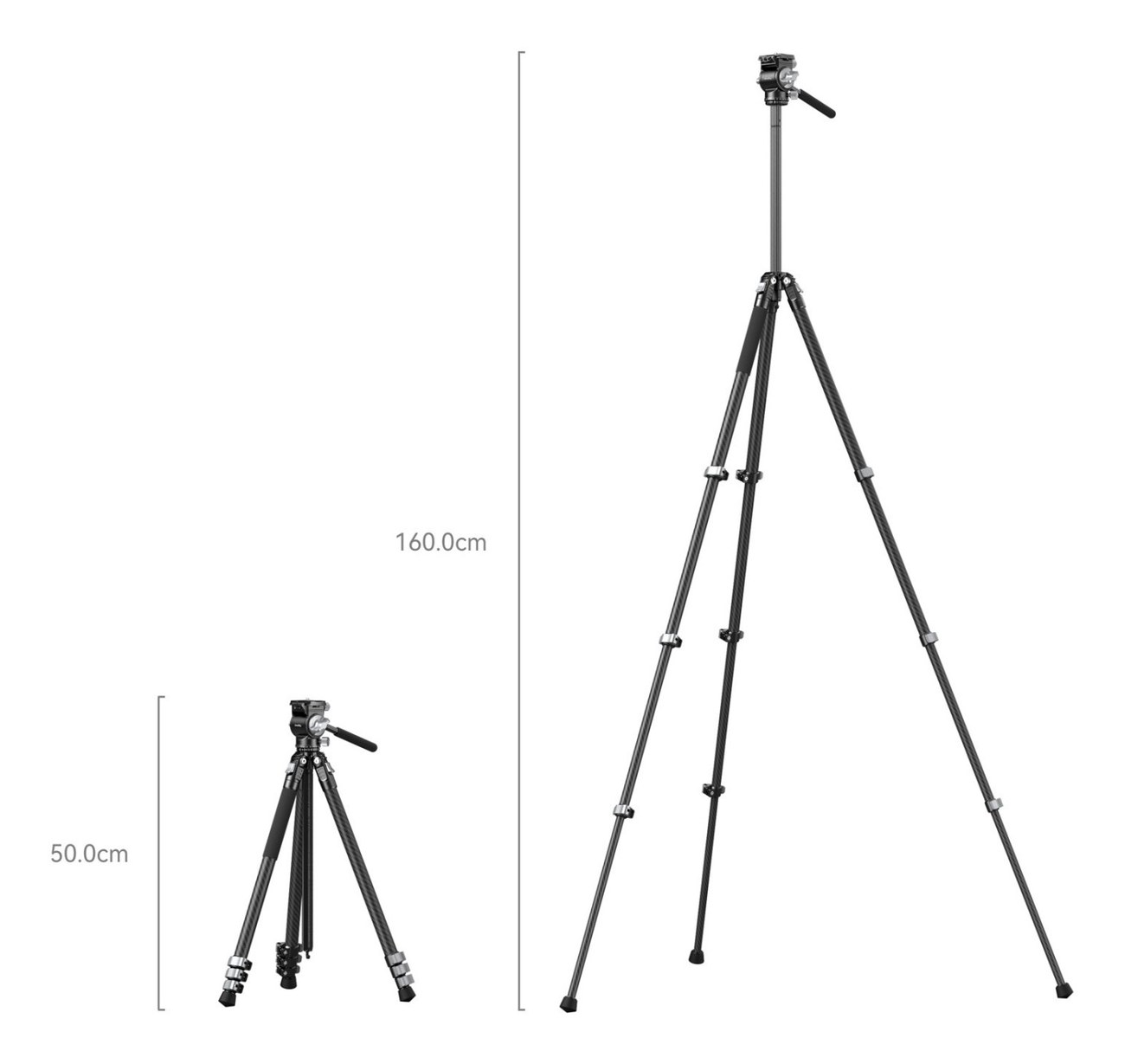 Portable Carbon Fiber Tripod for Action Cameras