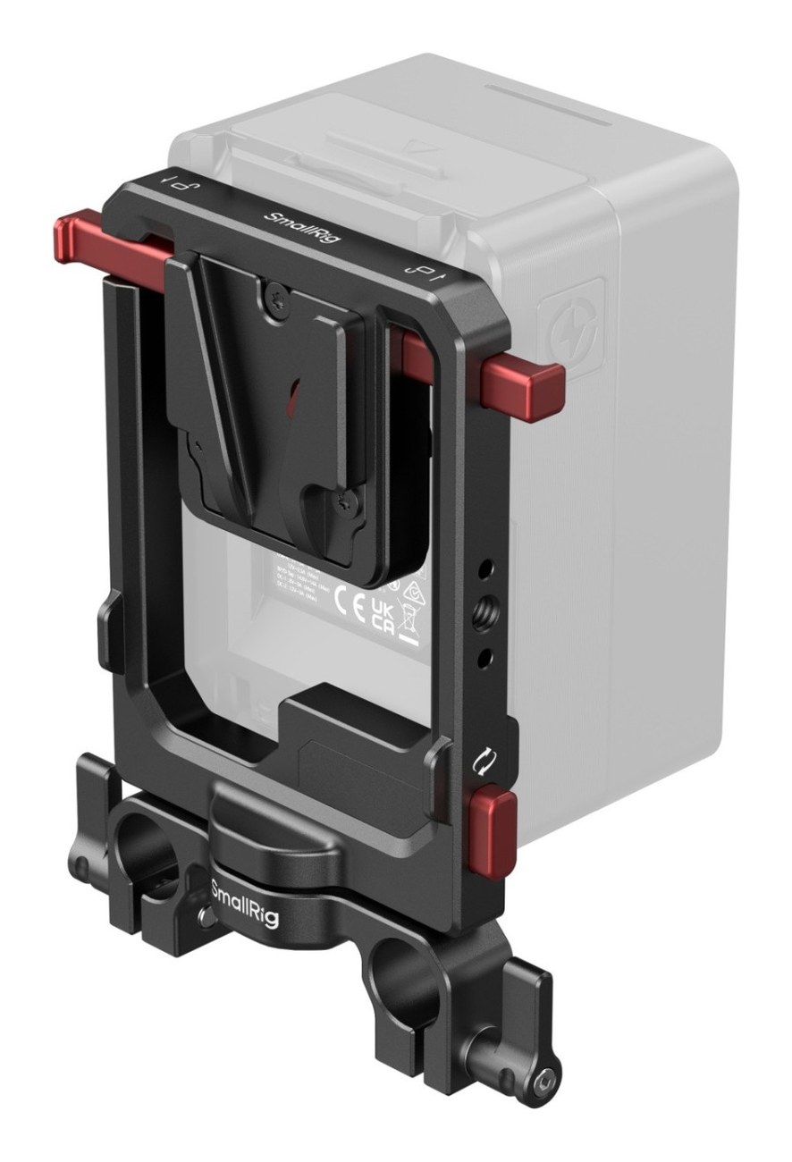 Rotatable V-Mount Battery Plate with Dual V-Locks and 15mm Dual Rod Clamp