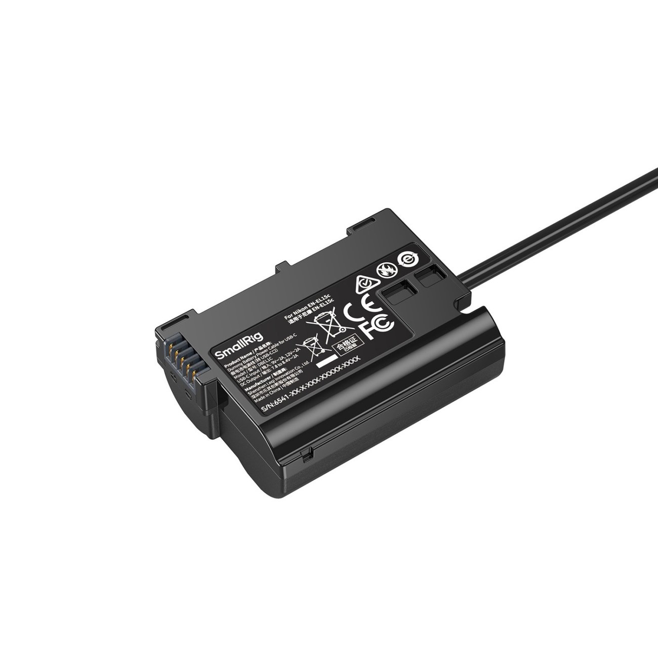 Dummy Battery Power Cable for USB-C for Nikon EN-EL15c