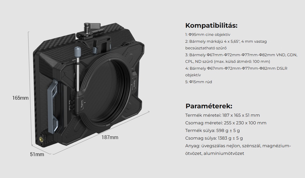 SmallRig Multifunctional Modular Matte Box 95mm VND Kit 3645