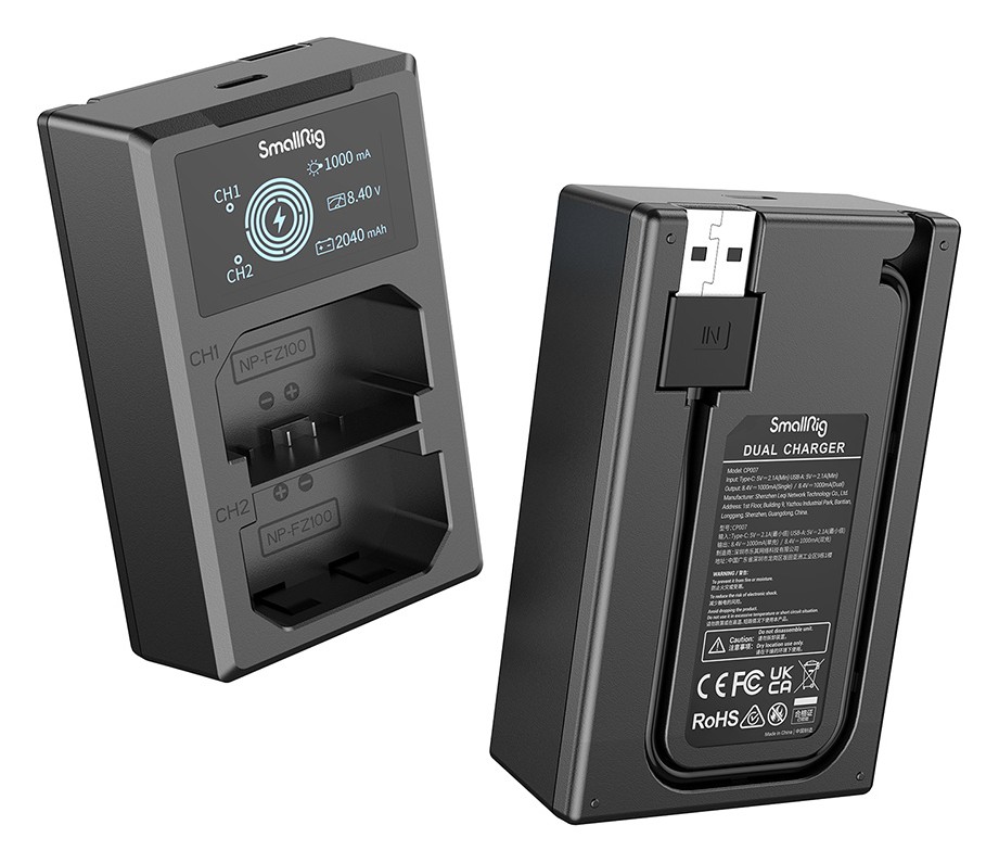 SmallRig NP-FZ100 Camera Battery and Charger Kit 3824B – Beépített USB-A kábel