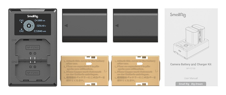 SmallRig NP-FZ100 Camera Battery and Charger Kit 3824B – Mi van a dobozban