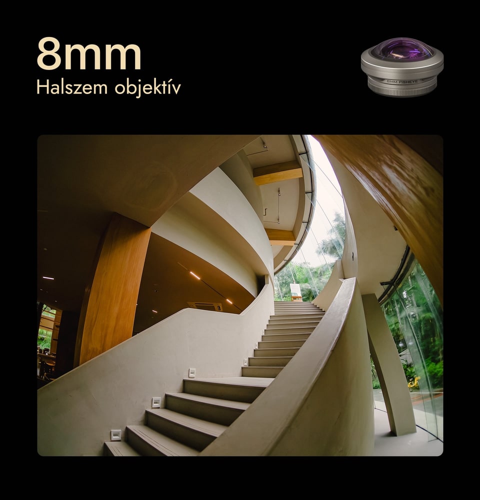 220°-os látószög és közeli fókusz