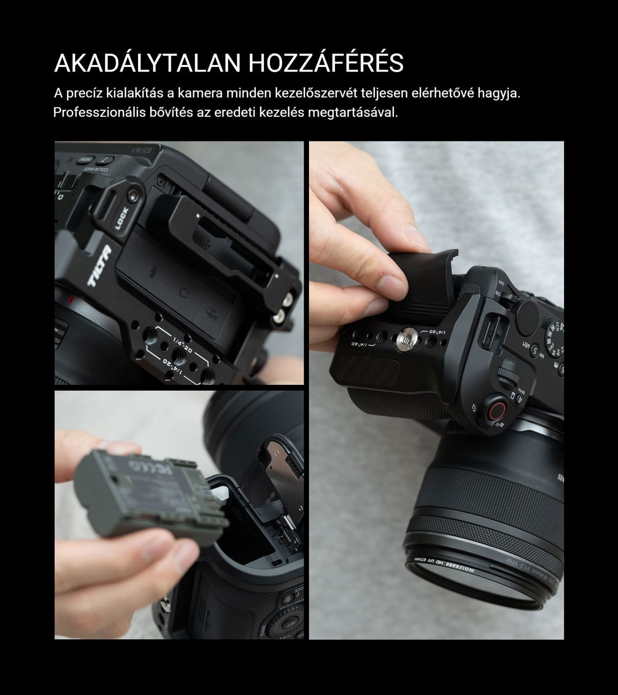 Akadálytalan hozzáférés a kezelőszervekhez és csatlakozókhoz