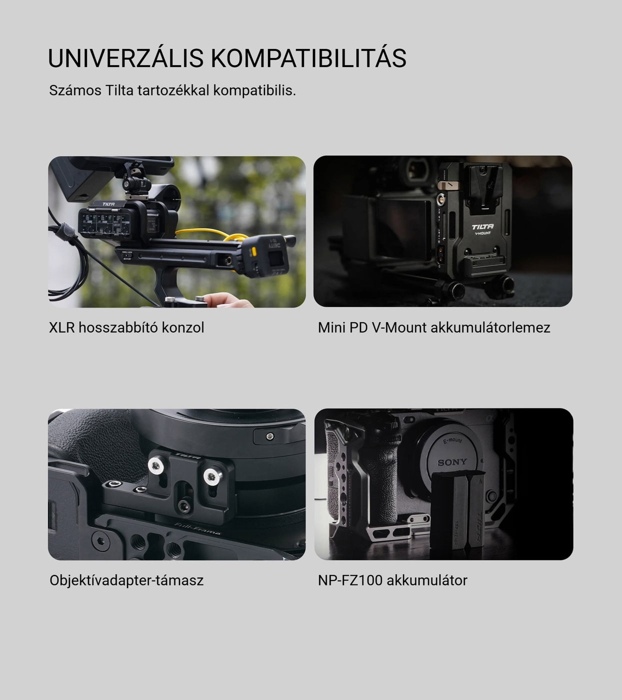 Kompatibilitás a Tilta tartozékokkal