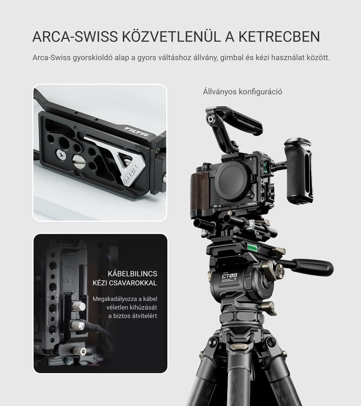 Arca-Swiss közvetlenül a ketrecben és kábelbilincs