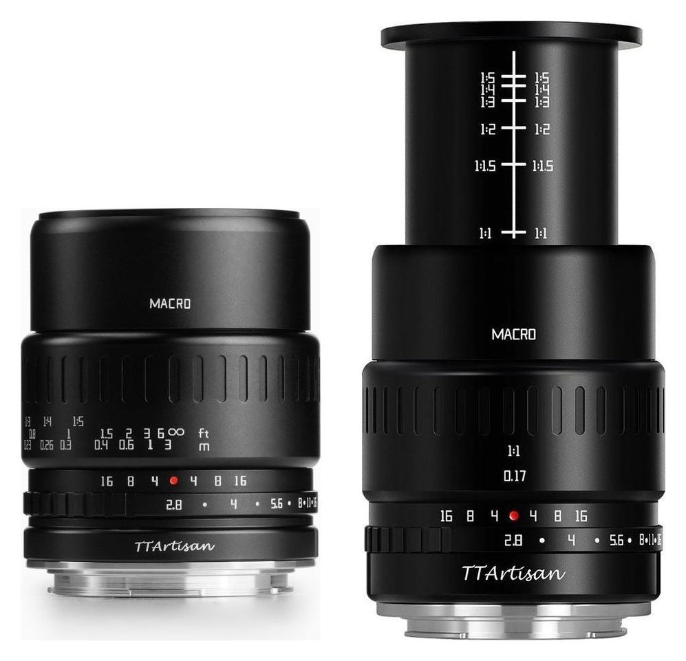 TTArtisan APS-C Macro 40mm F2.8 – Kitolódó tubus nagyítási skálával