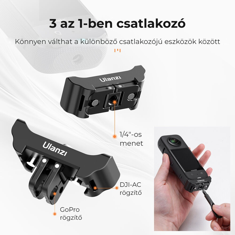 Ulanzi 3v1 adaptér pro Insta360 X2/X3 – Tři rozhraní v jednom