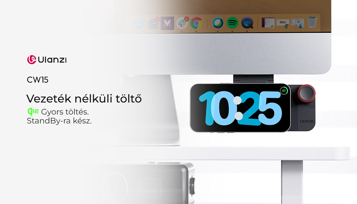 Ulanzi CW15 Qi2 15W bezdrátová nabíječka pod monitor
