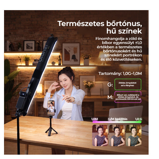 Ulanzi AL40 Inflatable RGB LED Tube Light – Přirozené odstíny pleti